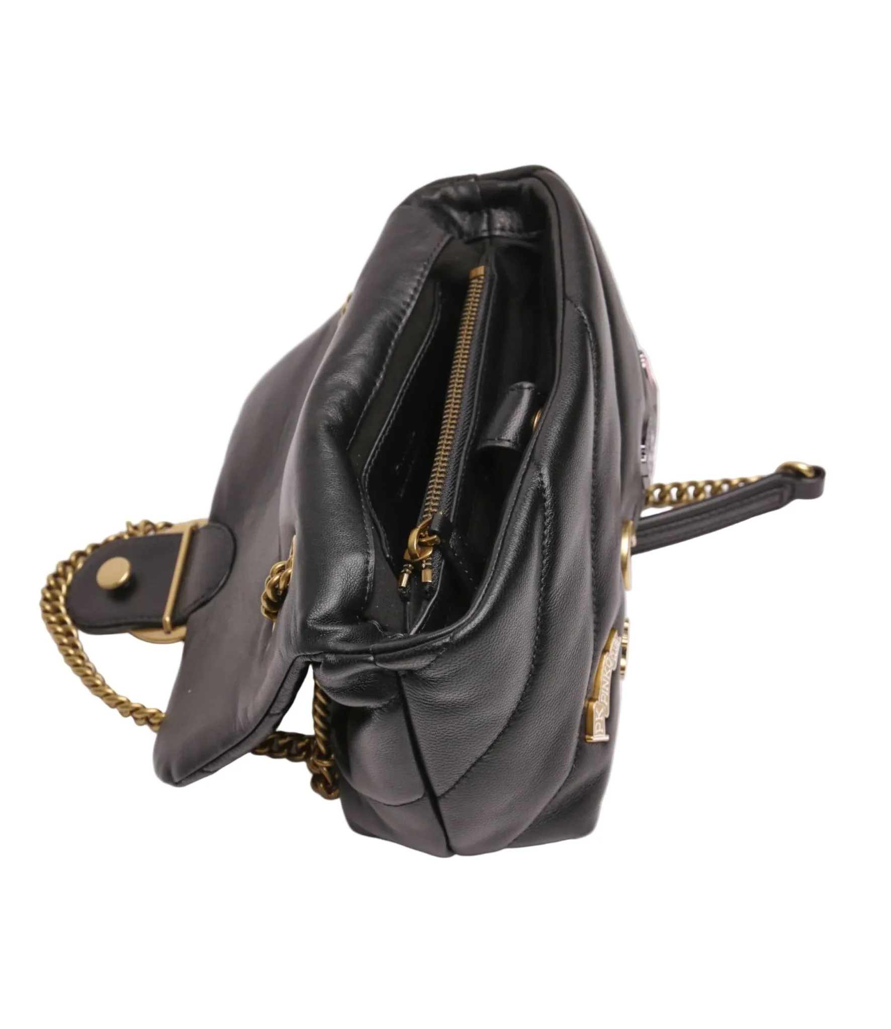 PINKO Leather messenger bag MINI PUFF VERSITY PINS CL PB14 - Image 4