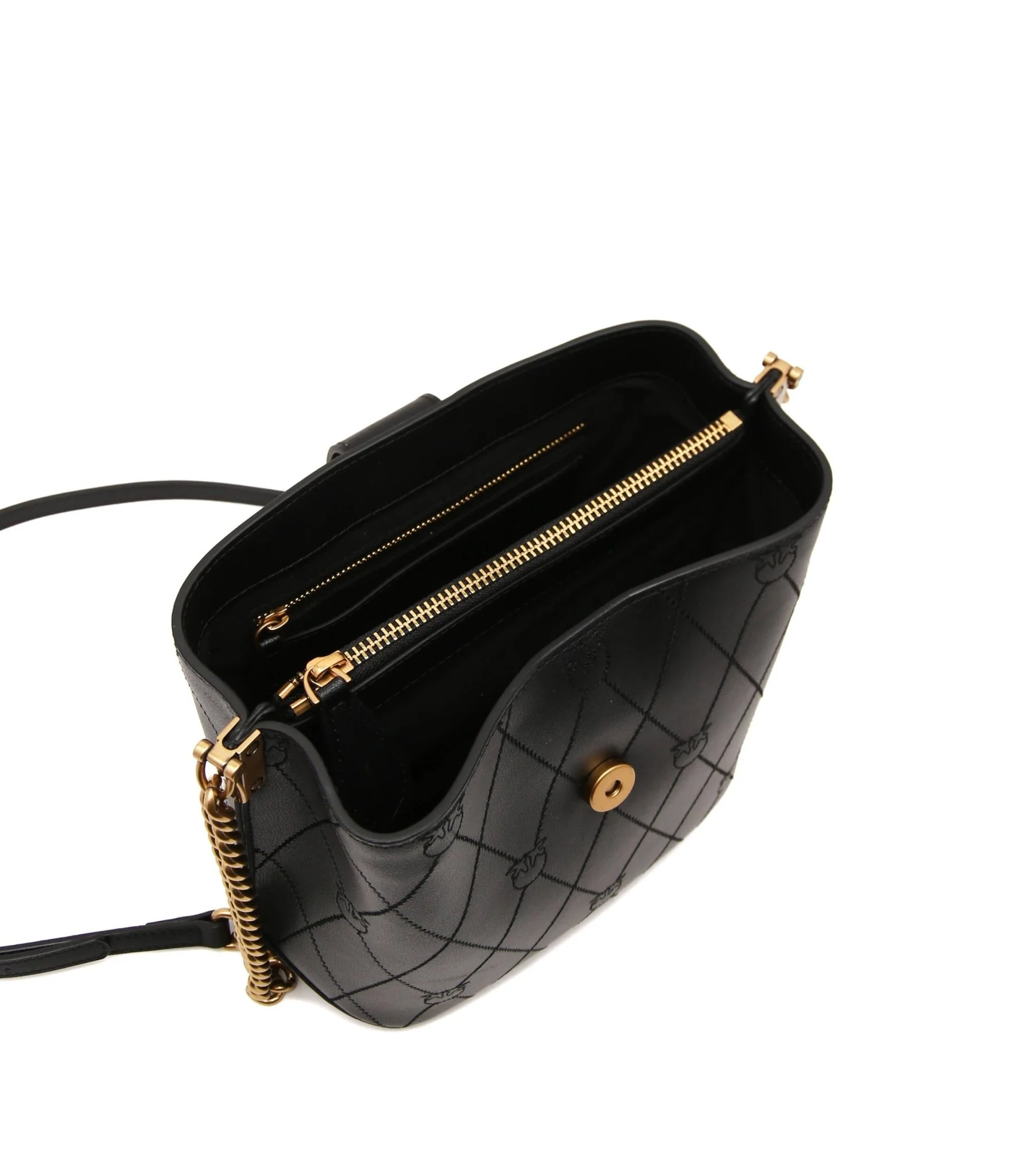 PINKO LOVE BUCKET WAVE LOGO – black PB75 - Image 4