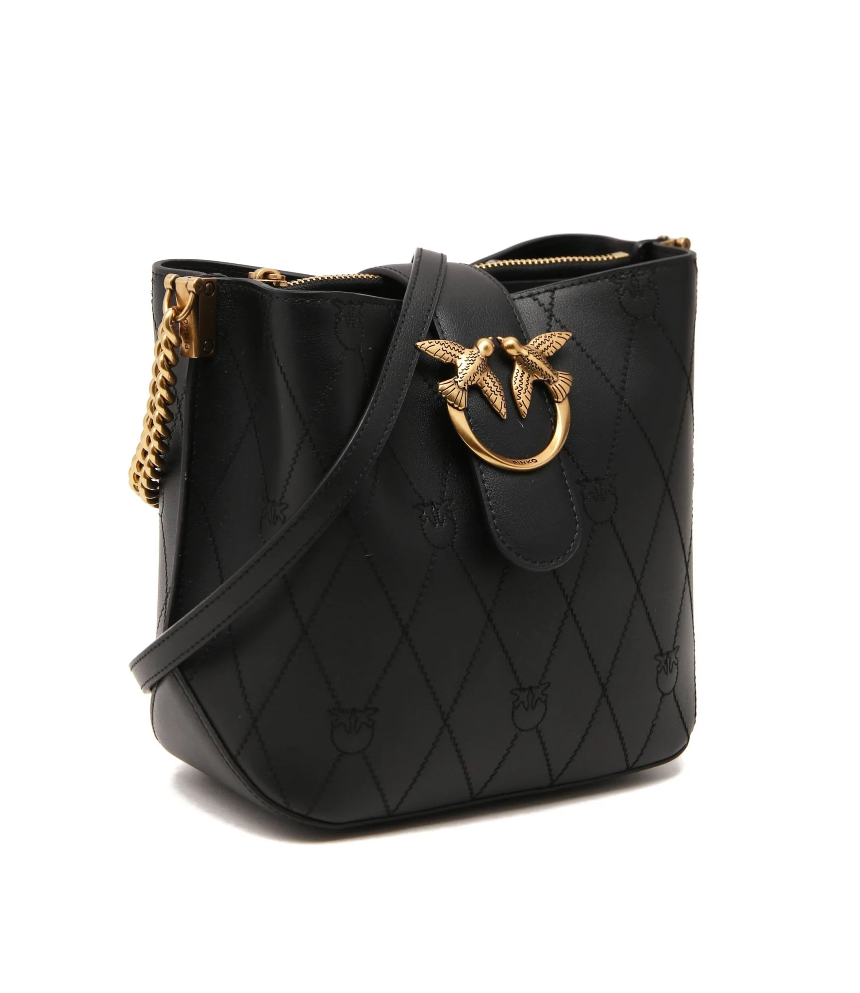 PINKO LOVE BUCKET WAVE LOGO – black PB75 - Image 6