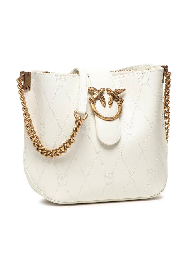 PINKO LOVE BUCKET WAVE LOGO – WHITE PB76 - Image 7
