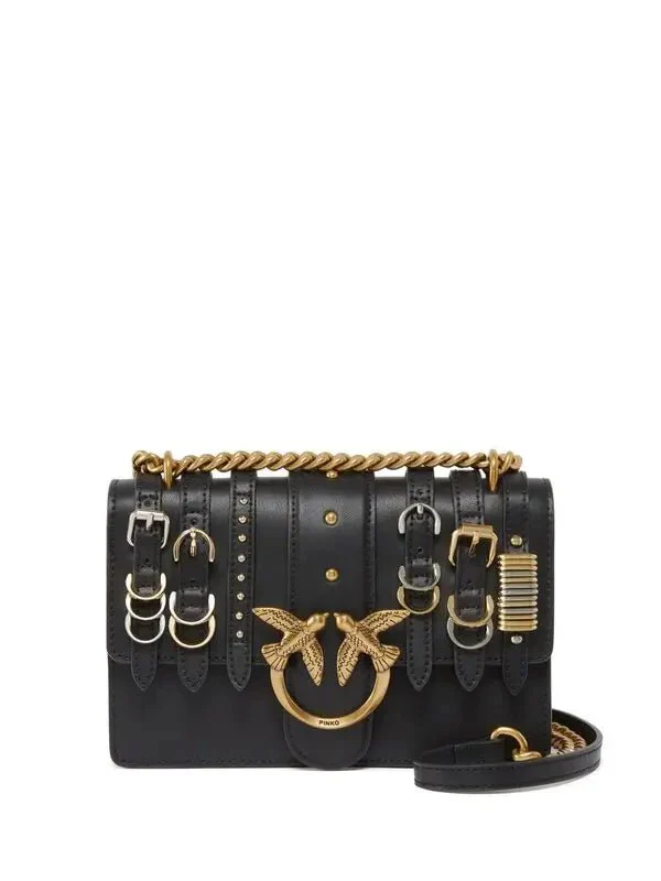 PINKO Women's Black Love Mini Crossbody Bag PB63