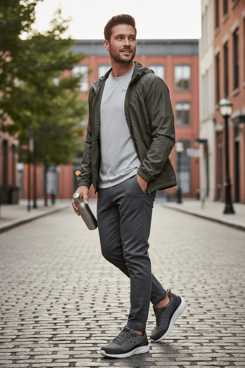 SCKECHERS MEN D’Lux Walker — Olive variant SKM26 - Image 2