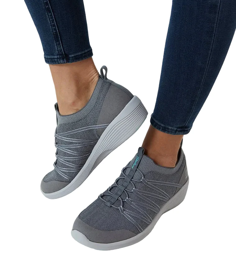 SKECHERS 104117-GRY Round Toe Flat Heel Arya Walking Shoes SKW128 - Image 2