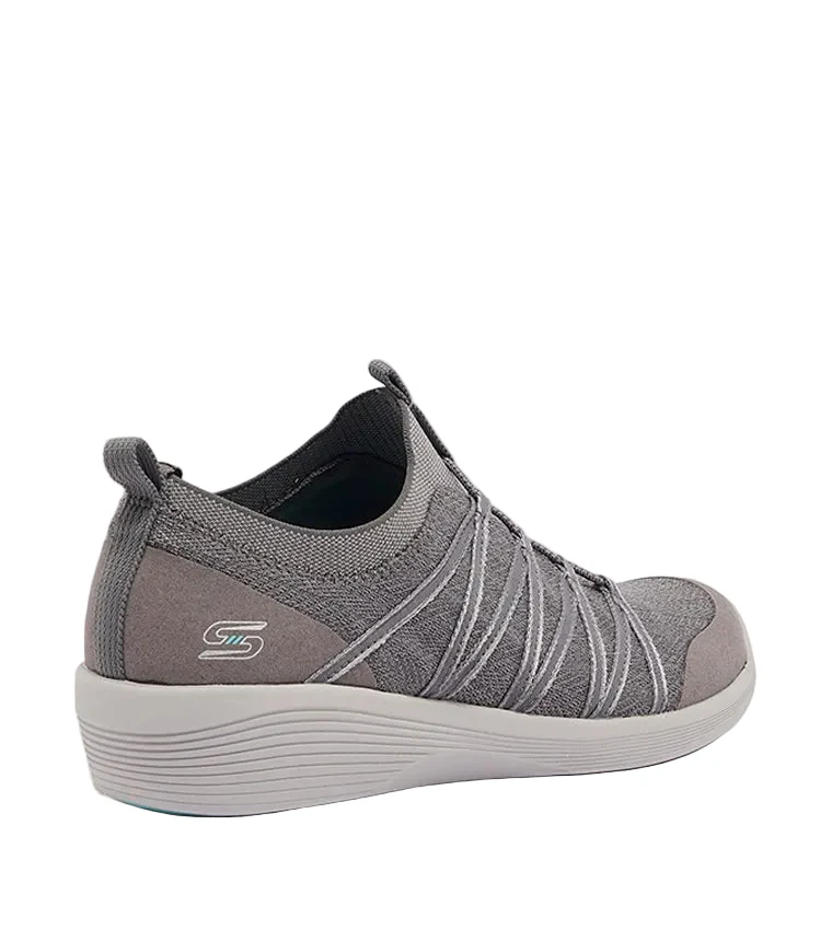 SKECHERS 104117-GRY Round Toe Flat Heel Arya Walking Shoes SKW128 - Image 3