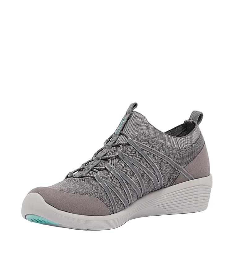 SKECHERS 104117-GRY Round Toe Flat Heel Arya Walking Shoes SKW128 - Image 5