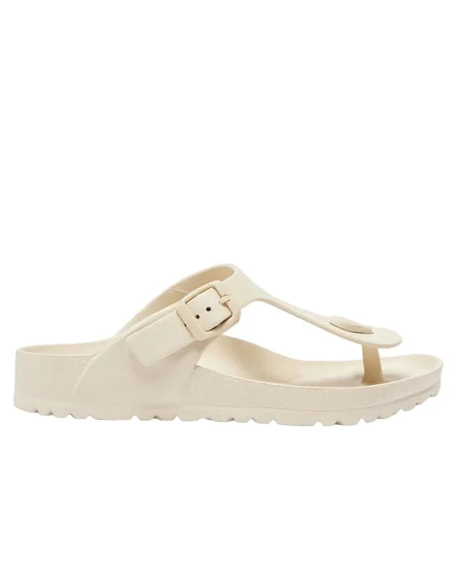 SKECHERS Sculpted-Accent Flatform Thong Sandals - Chalk SLW9