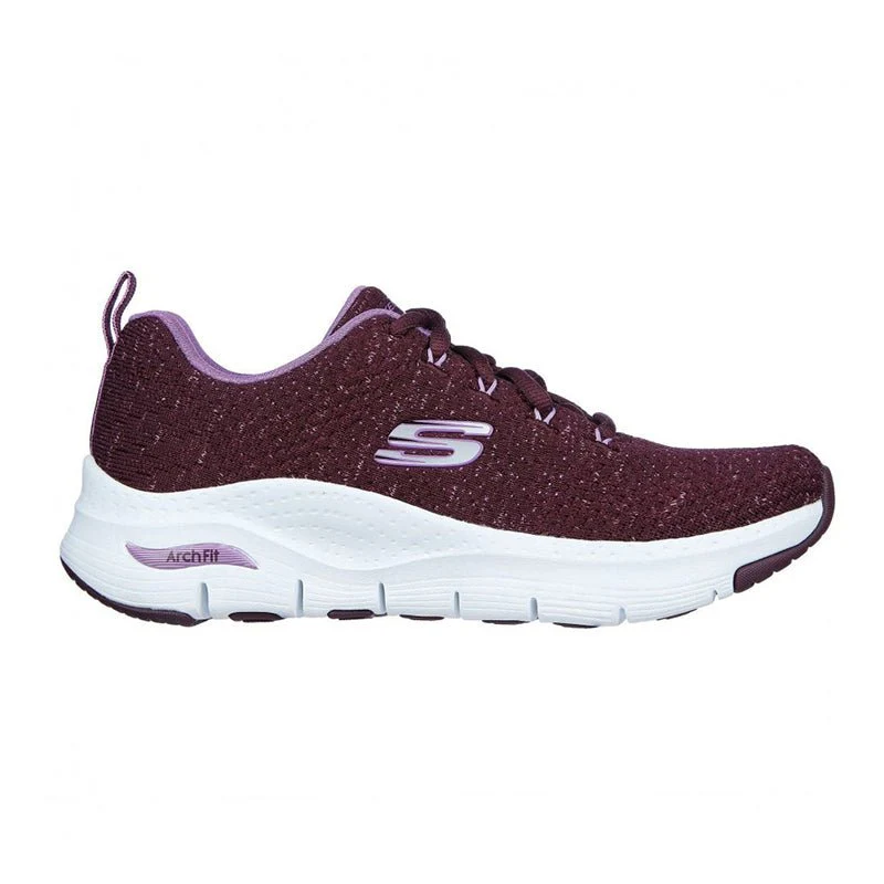 SKECHERS Womens Arch Fit - Glee For All Plum Lace-Up Trainers 149713/PLUM SKW47