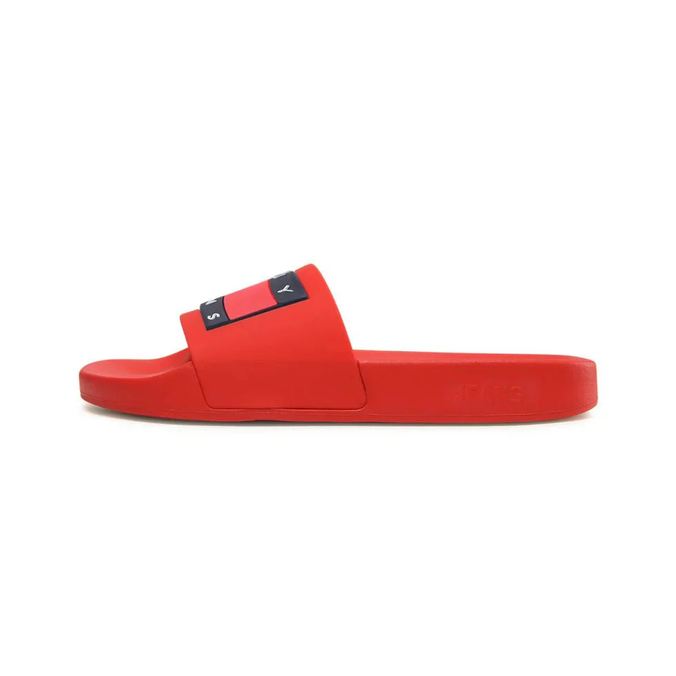 Tommy Hilfiger Essential Logo Swim Flip-Flops - Red SLM26 - Image 6