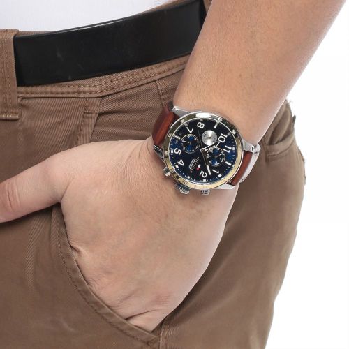 Tommy Hilfiger Men's Blue Dial Leather Band Watch - 1791137 TTM32 - Image 2
