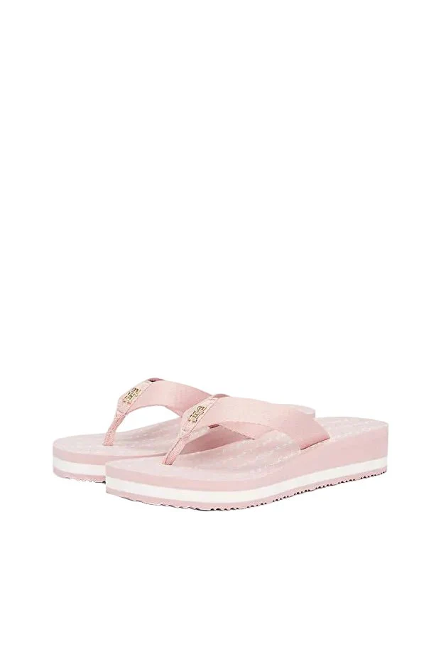 TOMMY HILFIGER MONOGRAM WEDGE FLIP-FLOPS - Pool shoes - foggy pink SLW18 - Image 3