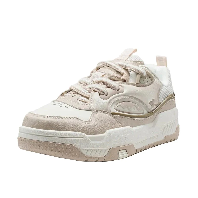 XTEP Women's Skateboarding Shoes Canvas White/Misty Brown/Tea Brown 310028-7 XEW15 - Image 3