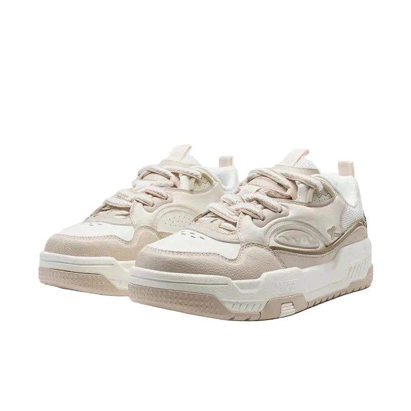 XTEP Women's Skateboarding Shoes Canvas White/Misty Brown/Tea Brown 310028-7 XEW15 - Image 4